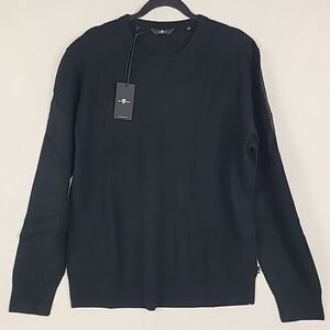 NWT 7 FOR ALL MANKIND Men's Knit Wool Cashmere Blend Black Sweater Size L $239